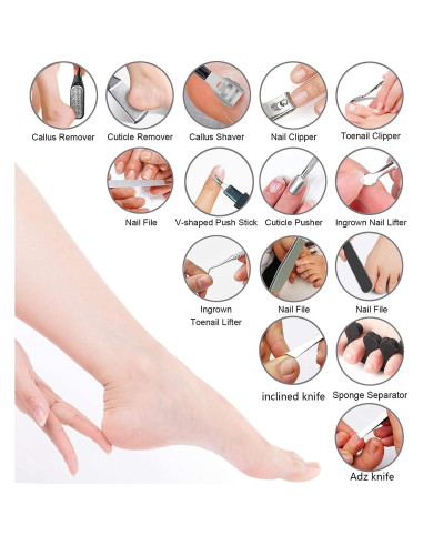 Kit de Pedicura 36 en 1 EKOCSIO con Herramientas Profesionales