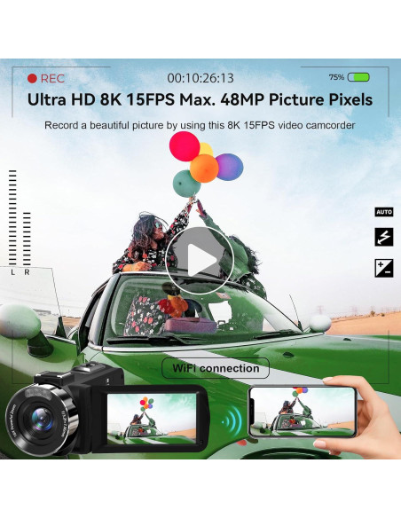 Cámara de Video MURAUX HDV01-8K 48MP 15FPS Zoom 18X Cámara de Video MURAUX HDV01-8K 48MP 15FPS Zoom 18X