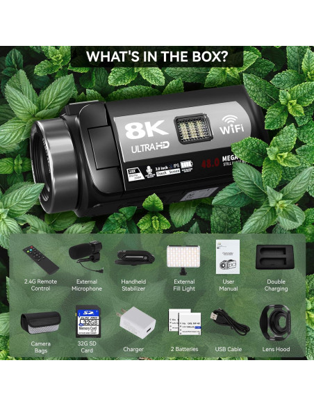 Cámara de Video MURAUX HDV01-8K 48MP 15FPS Zoom 18X Cámara de Video MURAUX HDV01-8K 48MP 15FPS Zoom 18X