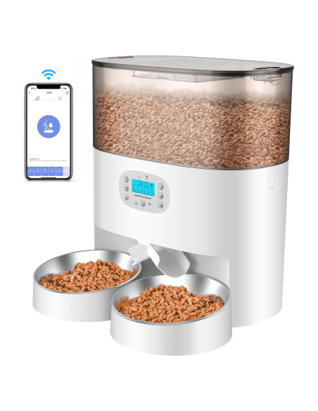 Comedero Automático HoneyGuaridan 6L para 2 Gatos WiFi Comedero Automático HoneyGuaridan 6L para 2 Gatos WiFi