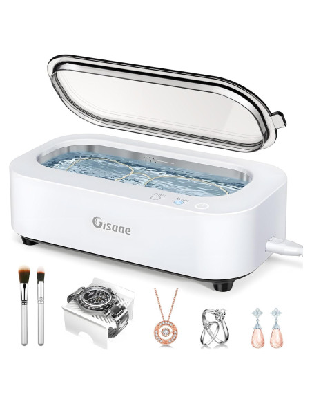 Limpiador Ultrasónico de Joyas Gisaae 350ml 48kHz 2 Modos