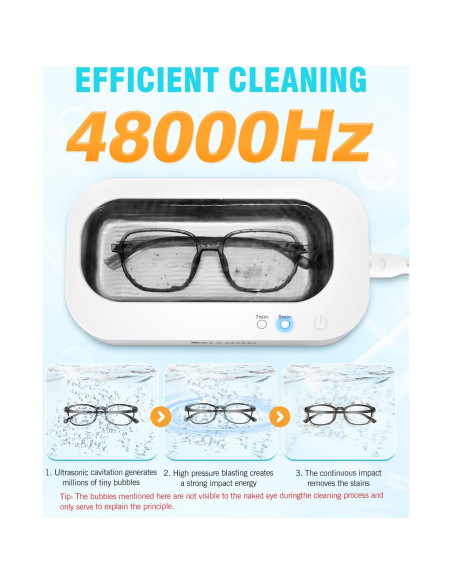 Limpiador Ultrasónico de Joyas Gisaae 350ml 48kHz 2 Modos
