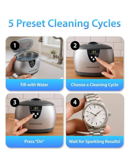 Limpiador Ultrasónico Magnasonic MGUC500 - 600ml, 5 Modos Limpiador Ultrasónico Magnasonic MGUC500 - 600ml, 5 Modos