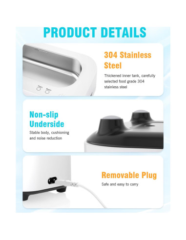 Limpiador Ultrasónico de Joyas Gisaae 350ml 48kHz 2 Modos