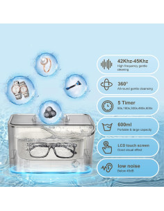 Limpiador Ultrasónico LifeBasis 600ml con Pantalla Digital 2