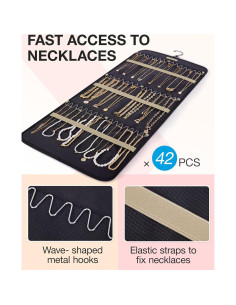 Organizador de Joyería Colgante BAGSMART Doble Cara Negro 2