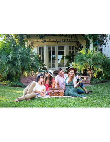 Cesta de Picnic de Madera Tejida a Mano Picnic Time 45.7x30.5cm