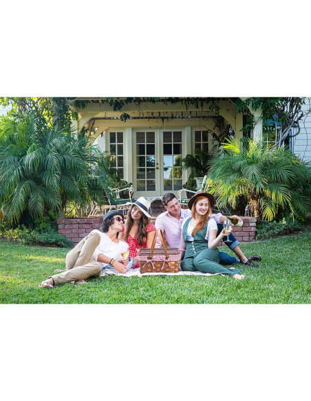 Cesta de Picnic de Madera Tejida a Mano Picnic Time 45.7x30.5cm