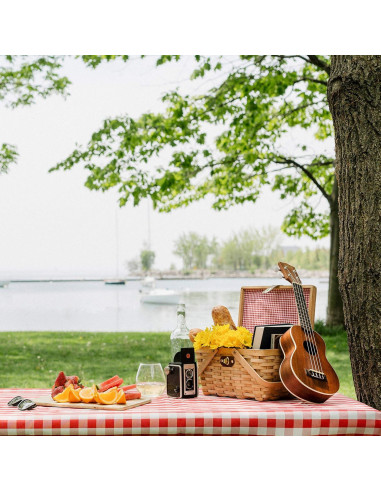 Cesta de Picnic de Madera Natural Vintiquewise 31.75x19.05cm