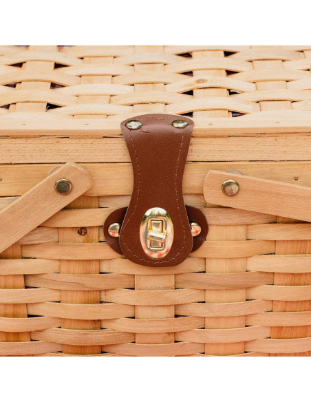 Cesta de Picnic de Madera Natural Vintiquewise 31.75x19.05cm