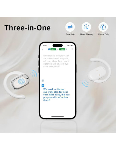 Auriculares Traductores Umzxni M57 IA 144 Idiomas Bluetooth