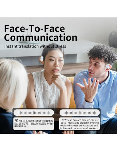 Auriculares Traductores Umzxni M57 IA 144 Idiomas Bluetooth