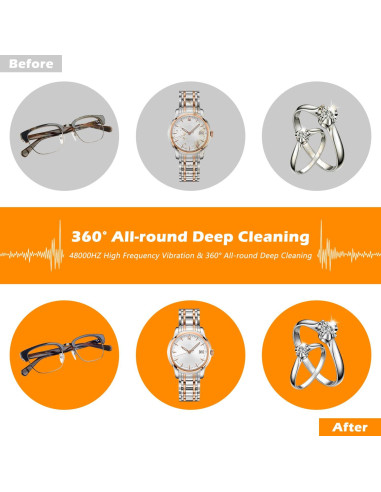 Limpiador Ultrasónico KECOOLKE 750ml con Temporizador Digital