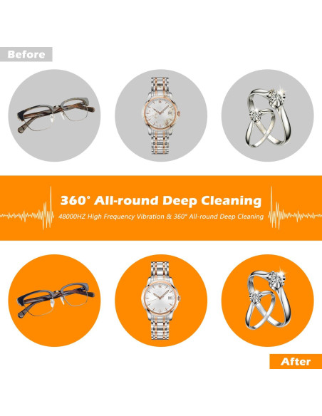 Limpiador Ultrasónico KECOOLKE 750ml con Temporizador Digital