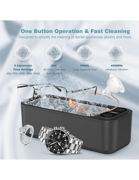 Limpiador Ultrasónico SWAREY 680ML para Joyería y Gafas