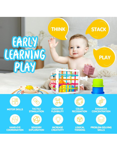 Juguetes Montessori para Bebés Smallzi 6 en 1 Desarrollo 0-4 Años