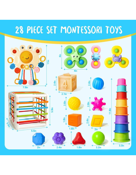 Juguetes Montessori para Bebés Smallzi 6 en 1 Desarrollo 0-4 Años