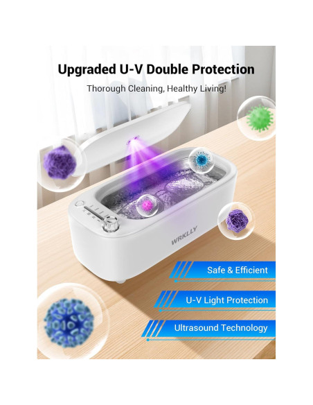 Limpiador Ultrasónico de Joyas WRKLLY 50kHz 0.69kg Acero Inox