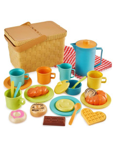 HERSITY Juguete de Picnic para Niños con Tetera y Comida