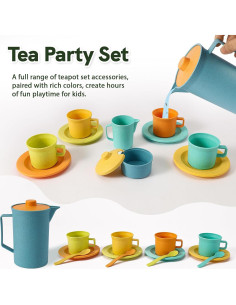 HERSITY Juguete de Picnic para Niños con Tetera y Comida 2