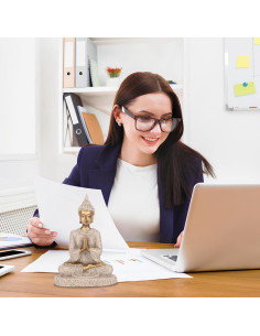 Estatua de Buda Pequeña de Arenisca 8cm para Jardín 2