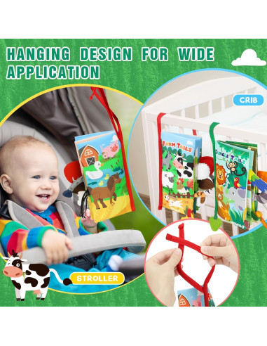 Libro Suave Sensorial para Bebés 0-12 Meses - 2 en 1