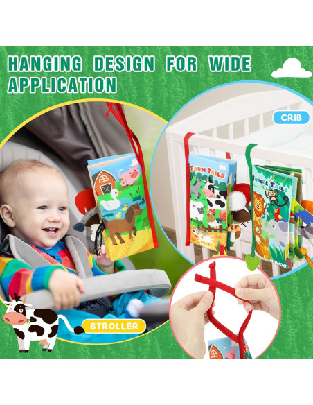 Libro Suave Sensorial para Bebés 0-12 Meses - 2 en 1