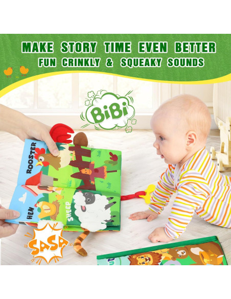 Libro Suave Sensorial para Bebés 0-12 Meses - 2 en 1