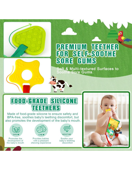 Libro Suave Sensorial para Bebés 0-12 Meses - 2 en 1