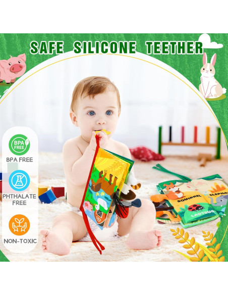 Libro Suave Sensorial para Bebés 0-12 Meses - 2 en 1