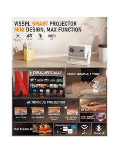 Proyector VISSPL H86 Inteligente 1080P WiFi Bluetooth Automático 2