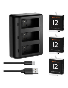 Baterías K&F Concept Hero 12 Enduro 1730mAh 3-Pack Cargador