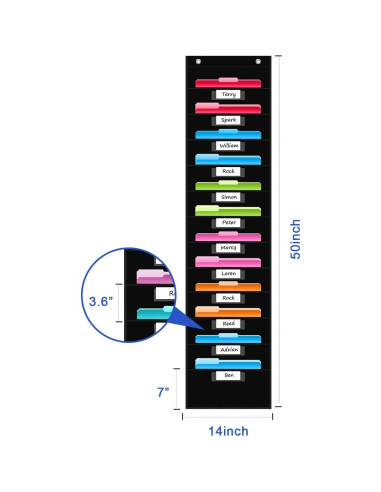 Organizador de Pared REGELETO 12 Bolsillos Oxford 127x35.6cm