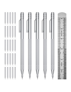Set de 5 Estiletes de Carburo GCHMDE con 25 Puntas y Regla