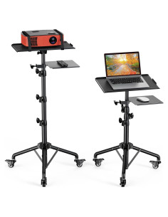 Soporte de Proyector Amada Ajustable con Ruedas y Bandeja