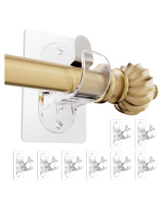 Soportes de Varilla de Cortina MUAKIOY 8 Paquete Autoadhesivos