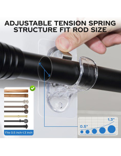 Soportes de Varilla de Cortina MUAKIOY 8 Paquete Autoadhesivos 2