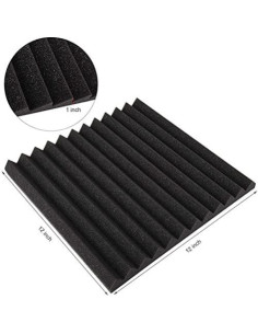 Paquete de 24 Paneles de Espuma Acústica YDHTDLHC 30x30x2.5cm Negro 2
