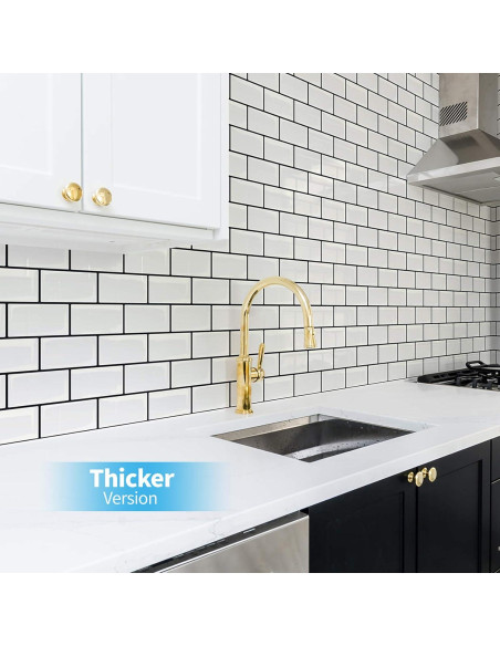 Azulejo Autoadhesivo Art3d Blanco Subway 10 Piezas 30.48cm