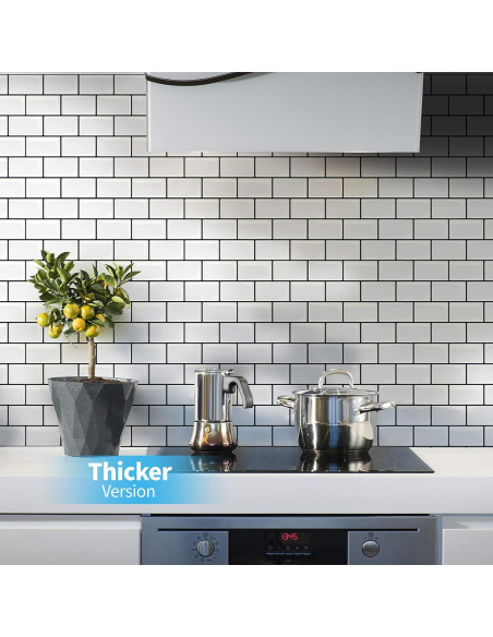 Azulejo Autoadhesivo Art3d Blanco Subway 10 Piezas 30.48cm