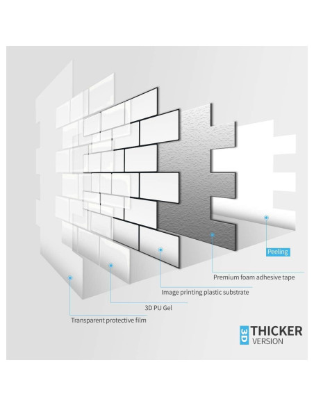 Azulejo Autoadhesivo Art3d Blanco Subway 10 Piezas 30.48cm