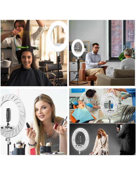 Kit de Luz de Anillo LED 18" JJ JIANJIN 55W Soporte Tripode