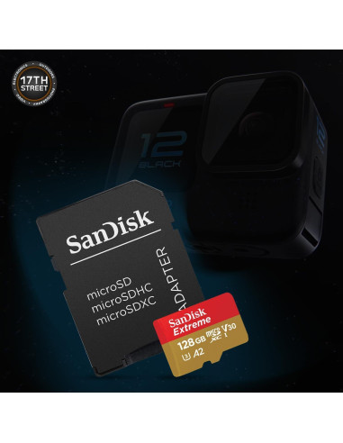 Cámara GoPro HERO12 Negra 4K Impermeable con Batería y Tarjeta 128GB
