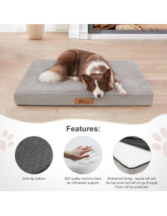 Cama ortopédica para perros NAMIBARK 76x50 cm viscoelástica 2