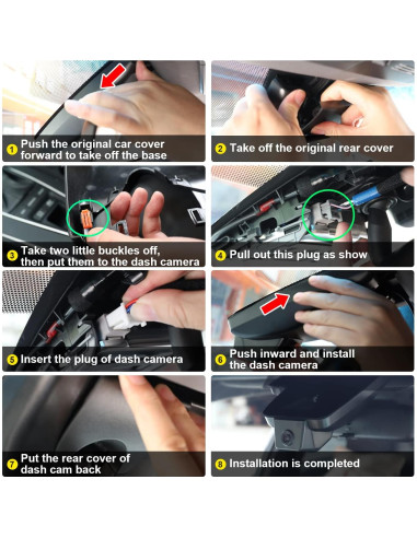 Cámara Dash Fitcamx 4K Delantera + 1080P Trasera para RAV4 2022-2025