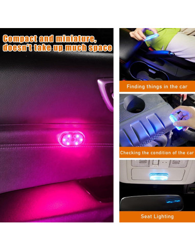 Augeny 4 PCS Luces LED Inalámbricas para Automóvil Interior