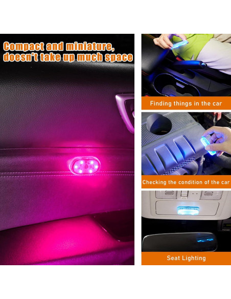 Augeny 4 PCS Luces LED Inalámbricas para Automóvil Interior