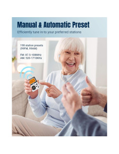 Radio Portátil AM FM PRUNUS J-159 con Auriculares Estéreo 2