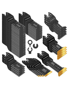Kit de 55 Hojas de Sierra Oscilante DAEMKOD para Madera y Metal