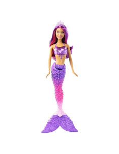Muñeca Sirena Barbie con Tiara Morada - 32.39 cm